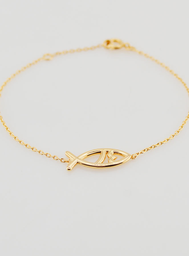 Braccialetto Religioso Ichtus - Placcato Oro (pic 2)