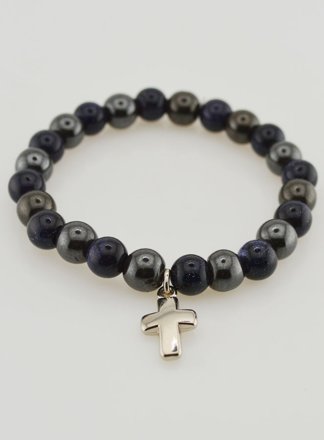 Bracialetto Pietre Naturali - Ematite & Sole Blu (pic 2)