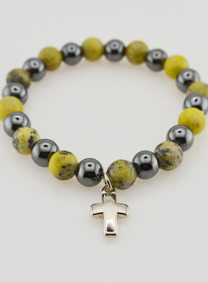 Bracciale Con Croce - Ematite & Serpentina (pic 2)