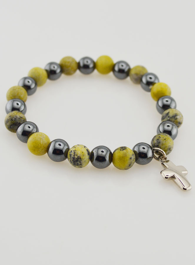Bracciale Con Croce - Ematite & Serpentina (pic 4)