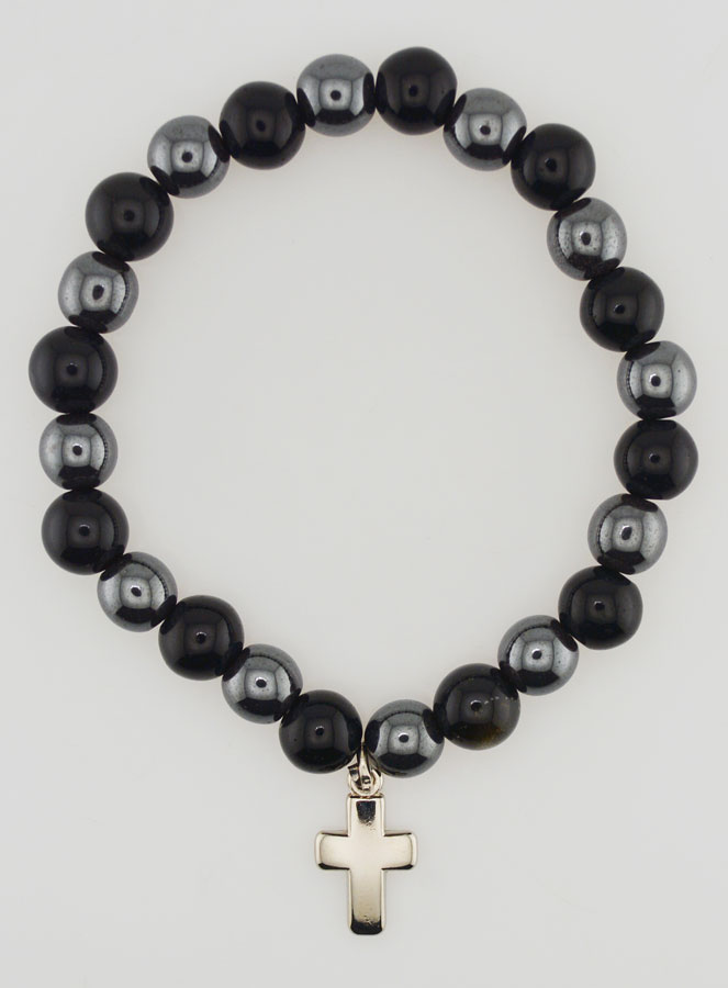 Bracciale Con Croce - Ematite & Ossidiana Dorata (pic 1)