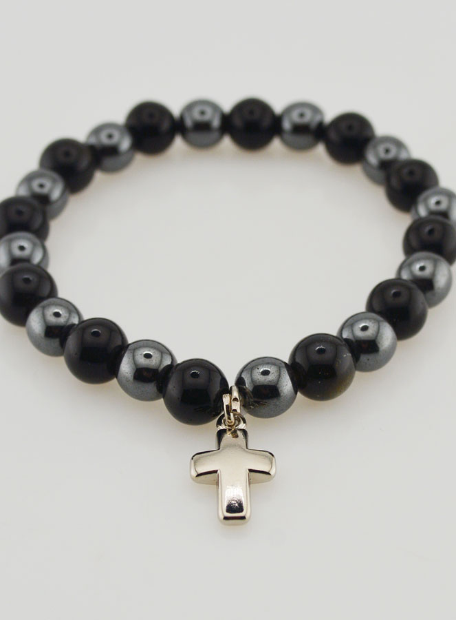 Bracciale Pietre Naturali - Ematite & Ossidiana Dorata (pic 2)