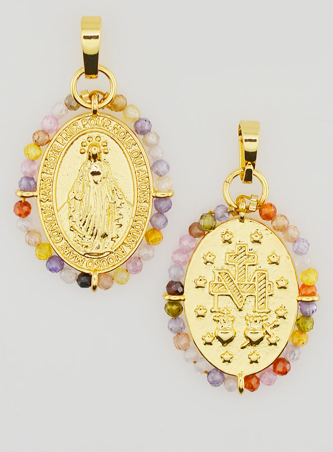 Medaglia Miracolosa Perlata - 22mm (pic 1)