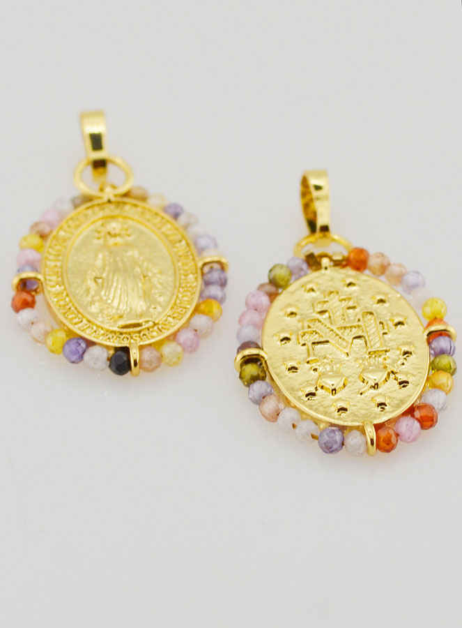 Medaglia Miracolosa Perlata - 22mm (pic 2)