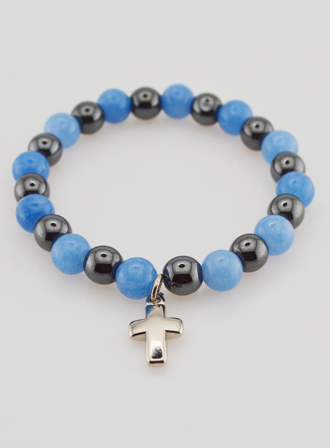 Bracciale Religioso con Pietre - Ematite & Angelite (pic 2)