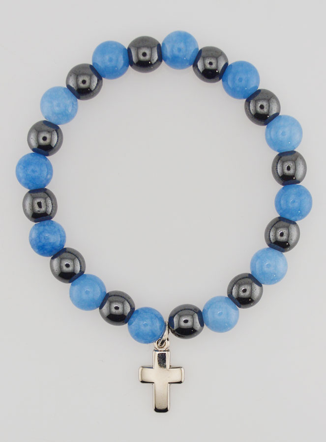 Bracciale Pietre Naturali - Ematite & Angelite (pic 1)