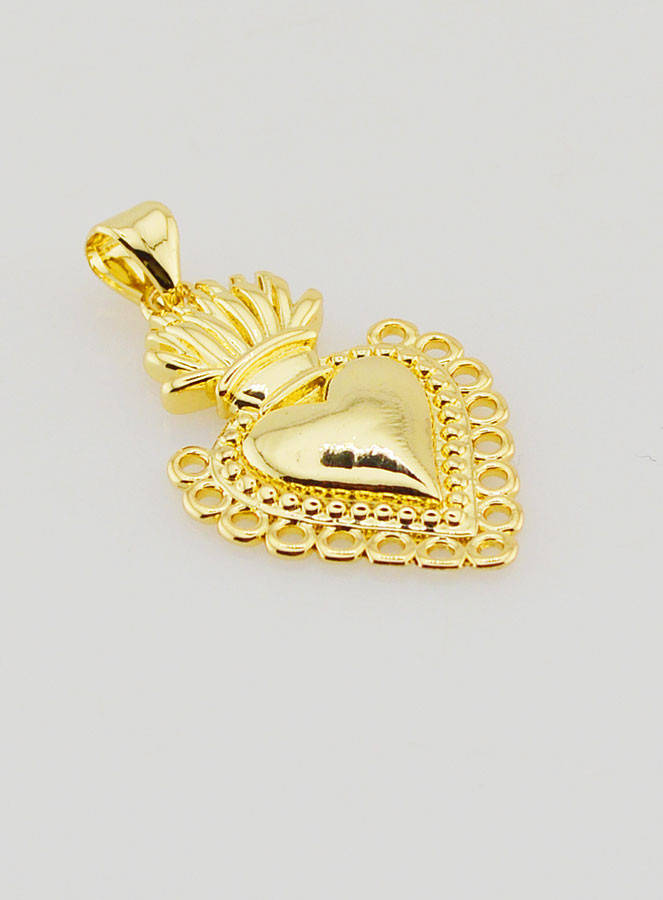 Ciondolo Ex-Voto in Ottone Dorato - 25mm (pic 3)