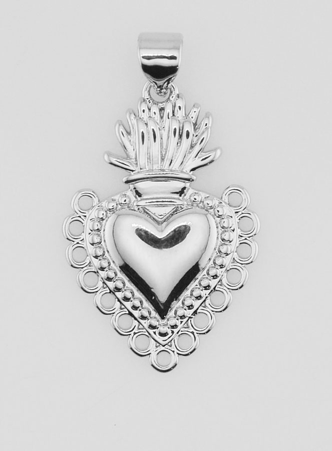 Ciondolo Ex-Voto in Ottone Argentato - 25mm (pic 1)