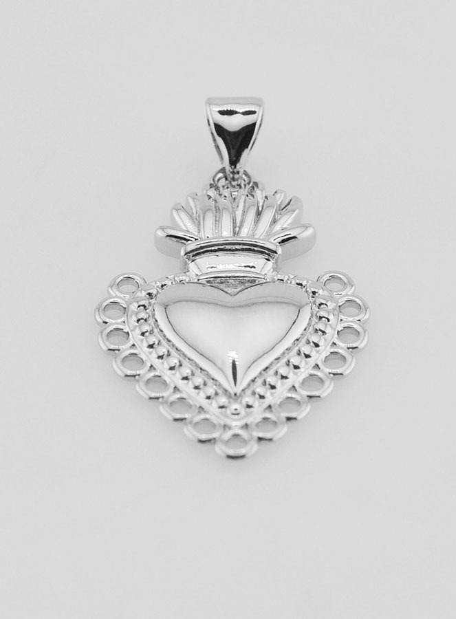 Ciondolo Ex-Voto in Ottone Argentato - 25mm (pic 2)