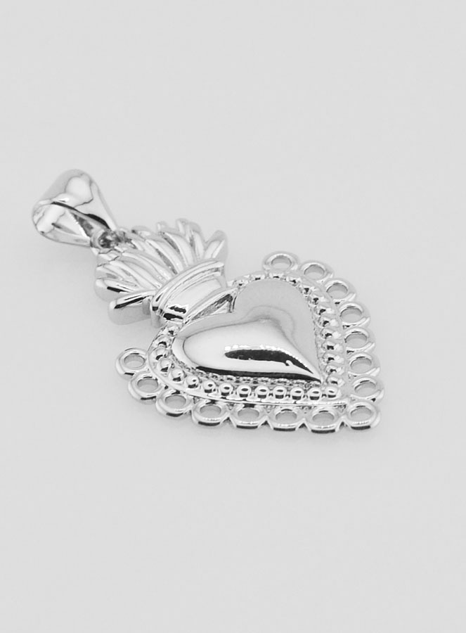 Ciondolo Ex-Voto in Ottone Argentato - 25mm (pic 3)