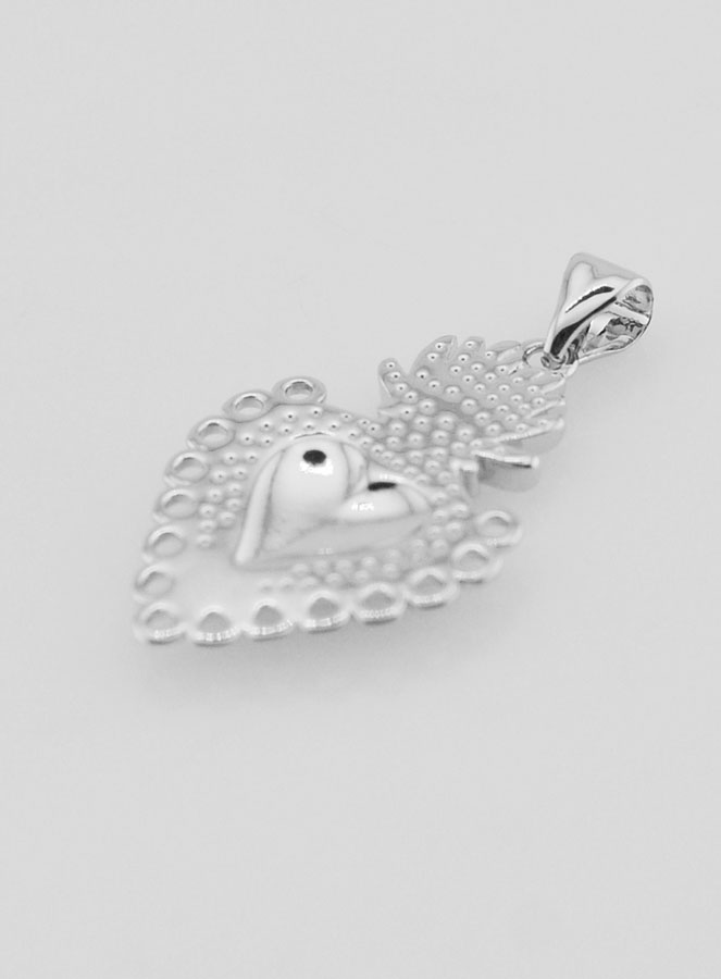 Ciondolo Ex-Voto in Ottone Argentato - 25mm (pic 4)