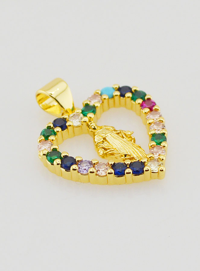 Medaglia Cuore Traforato Vergine Miracolosa 18 mm (pic 3)