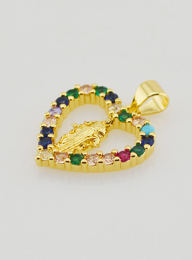 Medaglia Cuore Traforato Vergine Miracolosa 18 mm (pic 4)