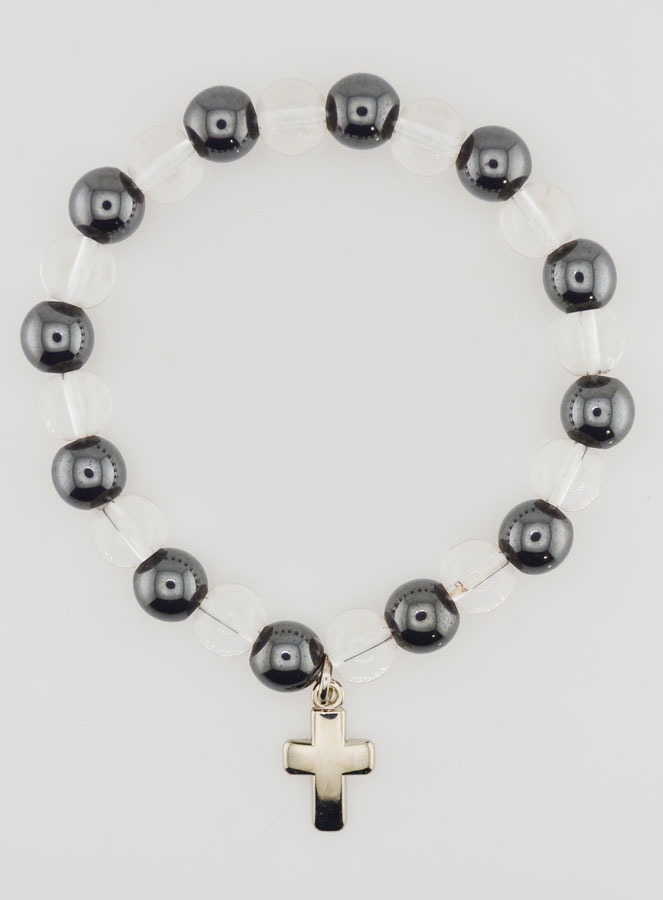 Bracciale Pietre Naturali Ematite & Cristallo di Rocca (pic 1)