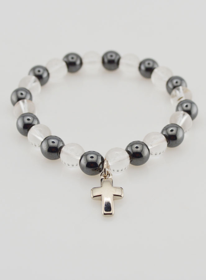 Bracciale Pietre Naturali Ematite & Cristallo di Rocca (pic 2)