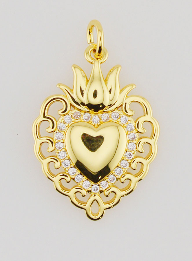 Ciondolo Ex-Voto in Ottone Dorato - 22mm (pic 1)