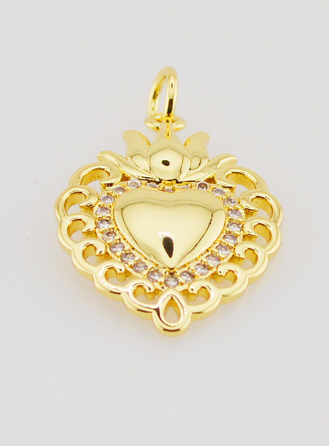 Ciondolo Ex-Voto in Ottone Dorato - 22mm (pic 2)