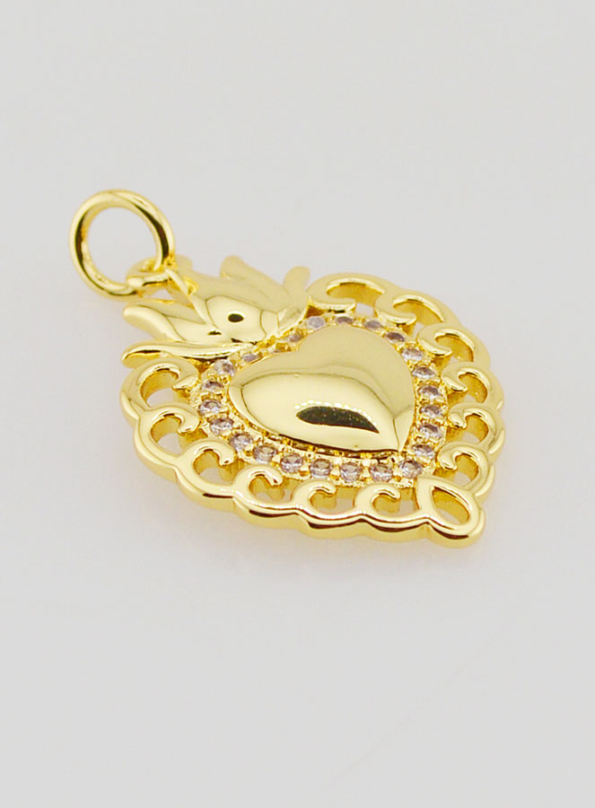 Ciondolo Ex-Voto in Ottone Dorato - 22mm (pic 3)