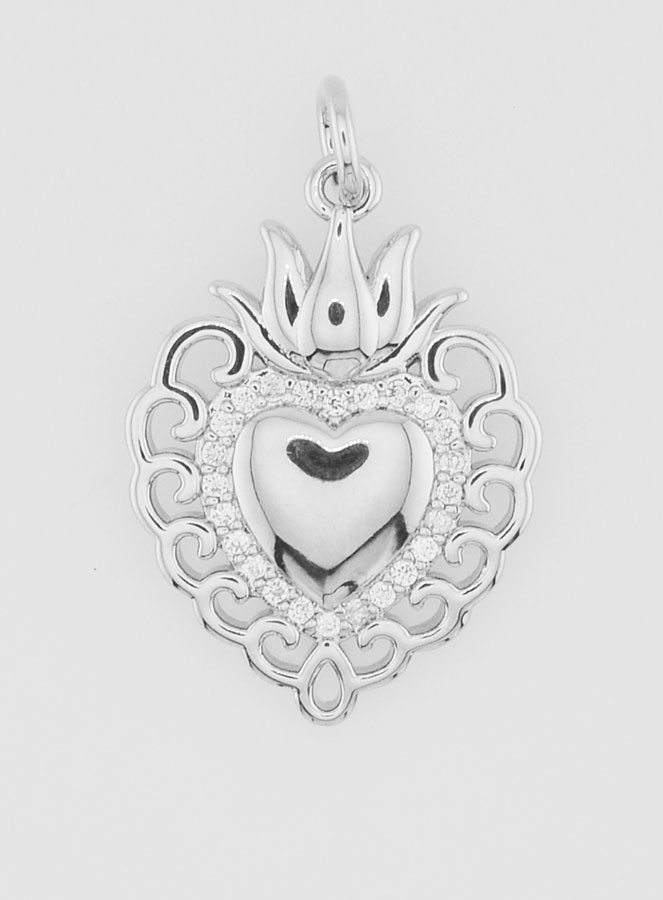 Ciondolo Ex-Voto in Ottone Argentato - 22mm (pic 1)