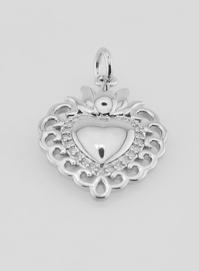 Ciondolo Ex-Voto in Ottone Argentato - 22mm (pic 2)