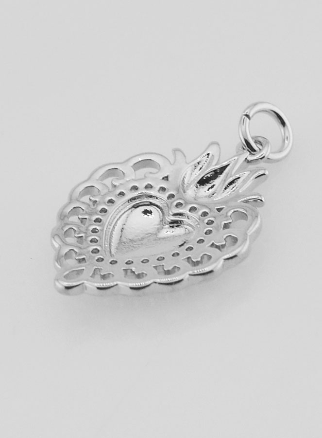 Ciondolo Ex-Voto in Ottone Argentato - 22mm (pic 4)