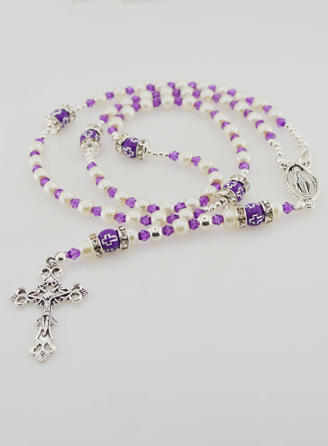 Chapelet Apribile Vergine Maria - Perle Viola (pic 2)