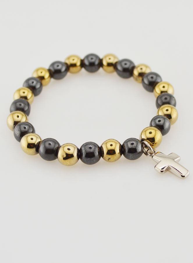 Bracciale Religioso con Croce - Ematite & Pirite (pic 3)