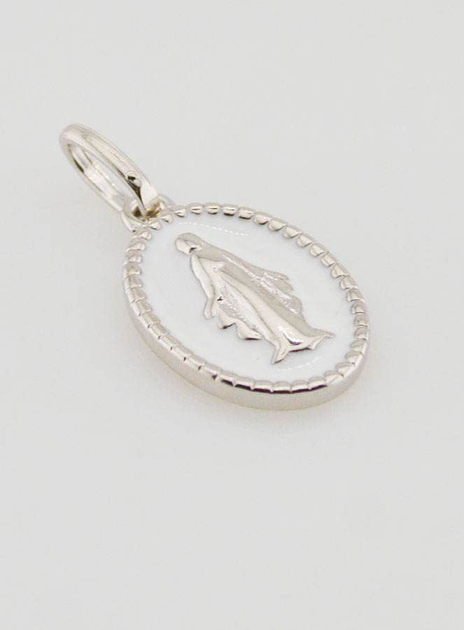 Medaglia Miracolosa Argento & Smalto Bianco (pic 3)