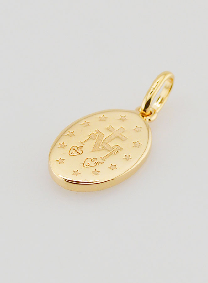 Medaglia Miracolosa Oro Placcato & Smalto Bianco (pic 4)