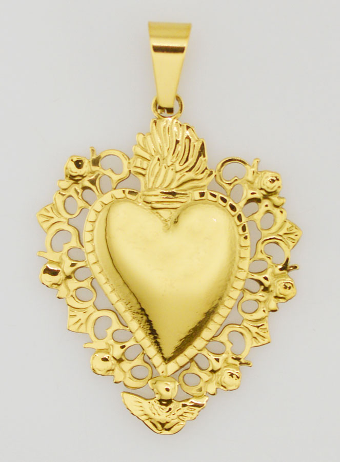 Medaglia Ex Voto in Inox Dorato - 37 mm (pic 1)