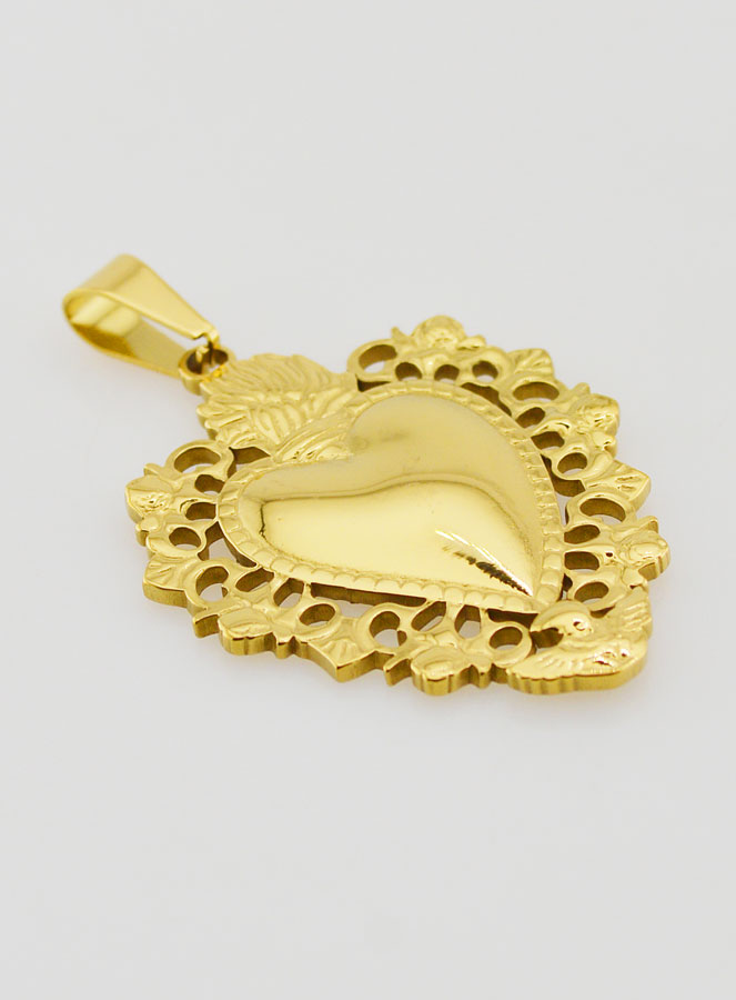 Medaglia Ex Voto in Inox Dorato - 37 mm (pic 3)