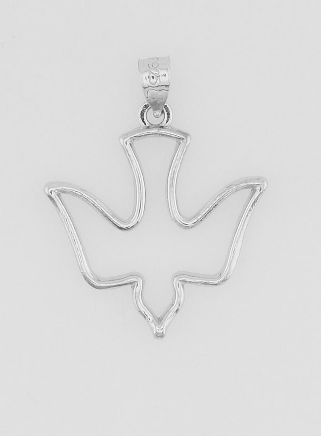 Medaglia di Cresima Spirito Santo in Argento - 18mm (pic 1)