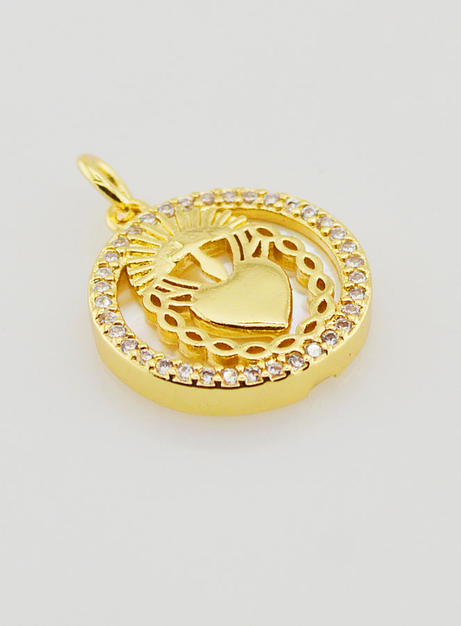 Medaglia Ex Voto Madreperla & Brillanti - 16mm (pic 3)