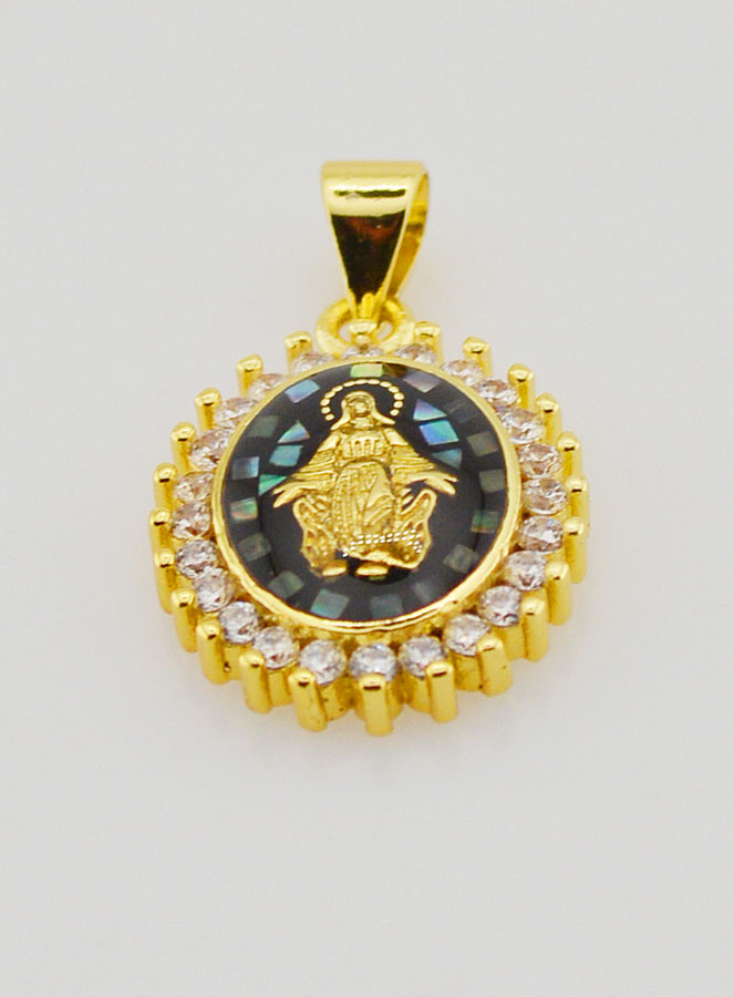 Medaglia Vergine Miracolosa Nero Iridato - 17mm (pic 2)