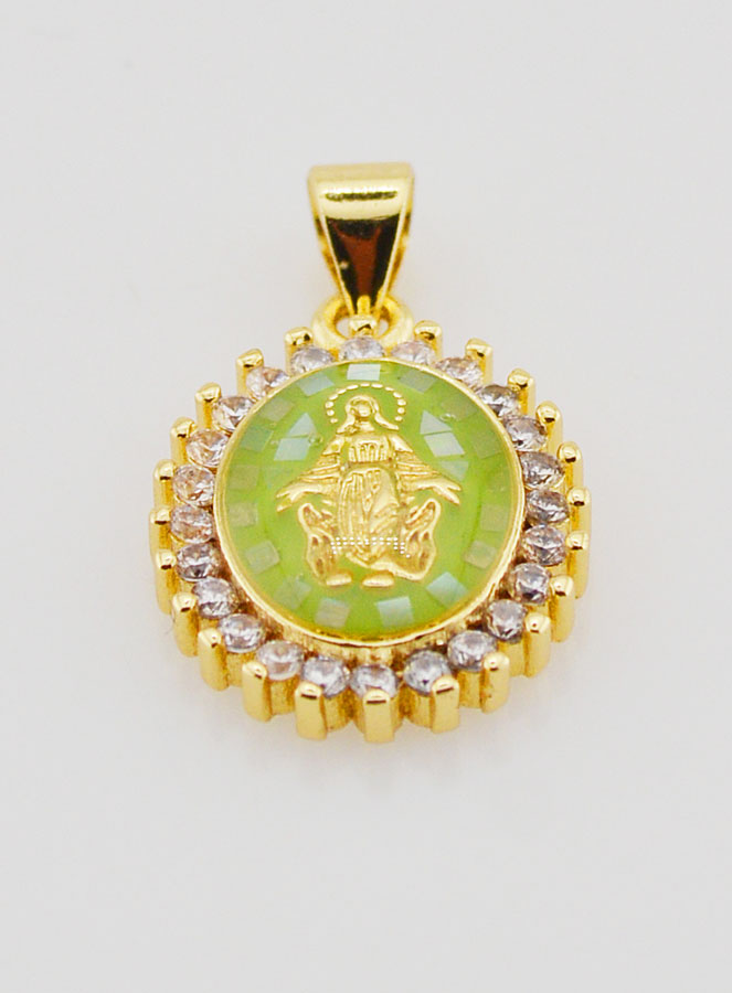 Medaglia Vergine Miracolosa Verde - 17mm (pic 2)