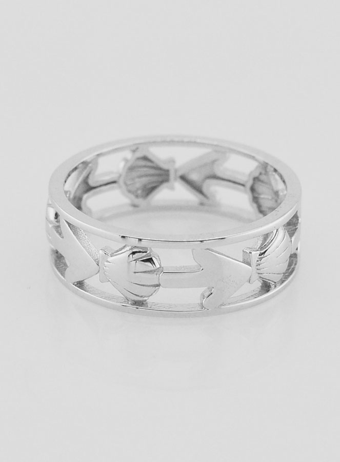 Anello Argento Traforato Conchiglia & Ancora - T16 (pic 1)