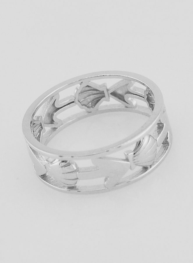 Anello Argento Traforato Conchiglia & Ancora - T16 (pic 3)