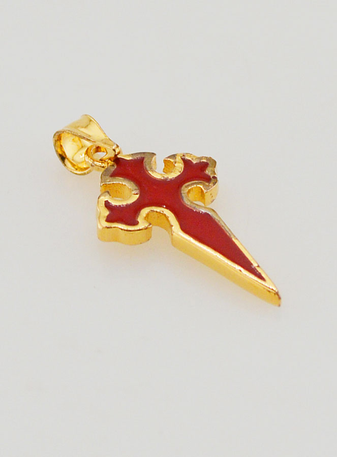 Croce di San Giacomo in Oro Placcato & Smalto - 15mm (pic 3)