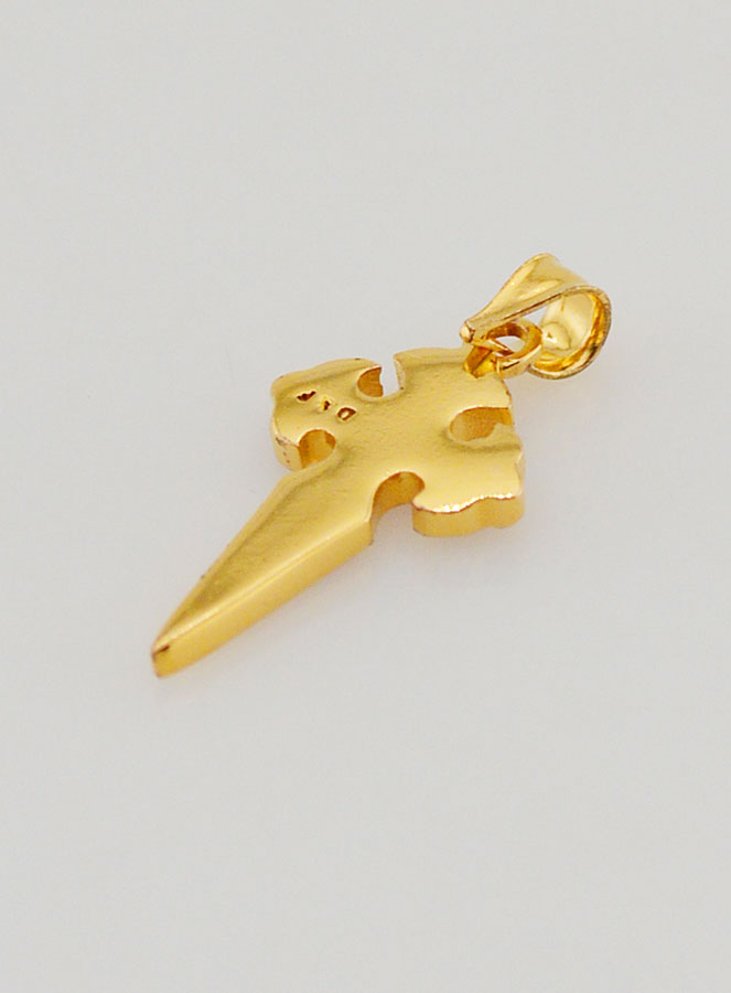 Croce di San Giacomo in Oro Placcato & Smalto - 15mm (pic 4)