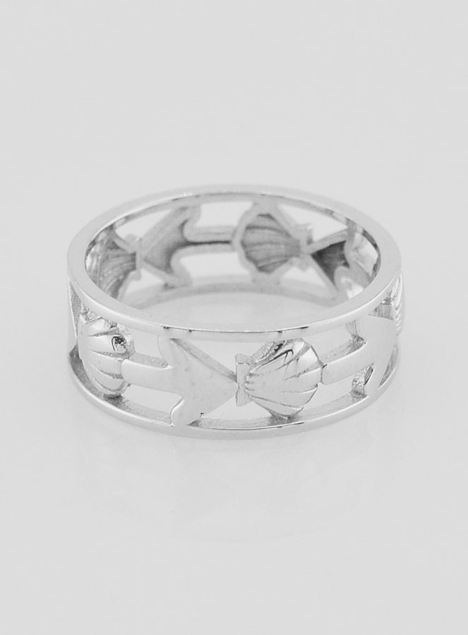 Anello Argento Traforato Conchiglia & Ancora - T14 (pic 1)
