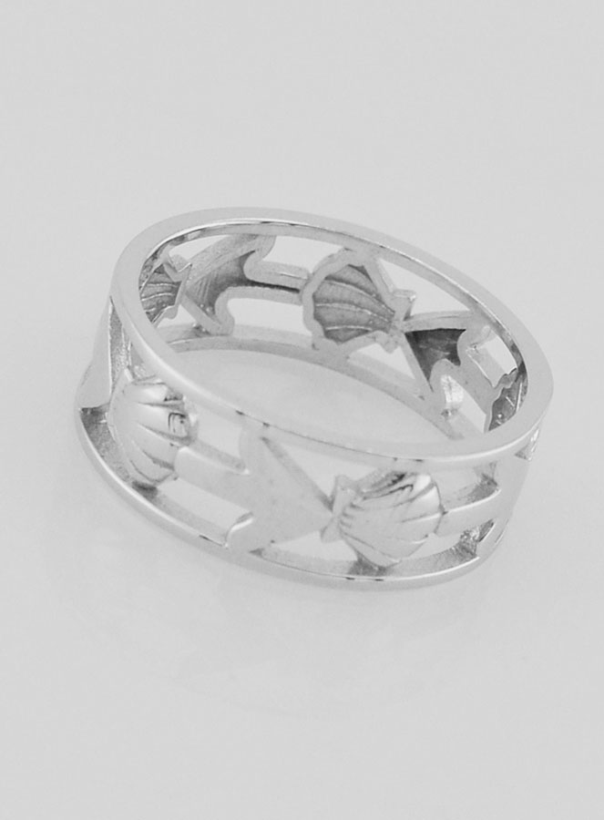 Anello Argento Traforato Conchiglia & Ancora - T14 (pic 2)