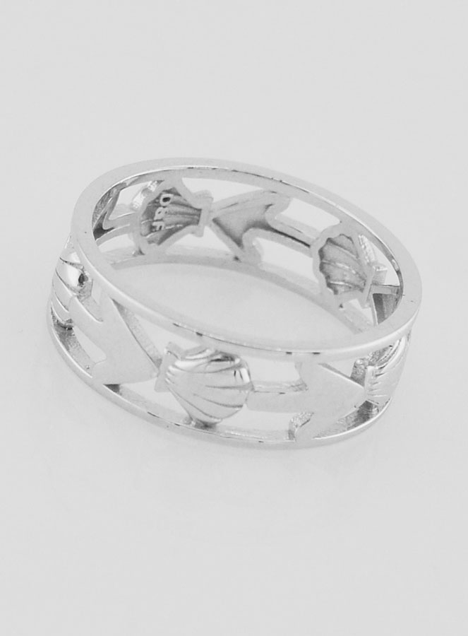 Anello Argento Traforato Conchiglia & Ancora - T18 (pic 2)