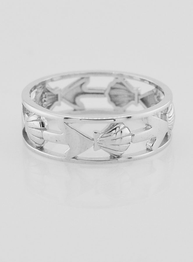 Anello Argento Traforato Conchiglia & Ancora - T22 (pic 1)