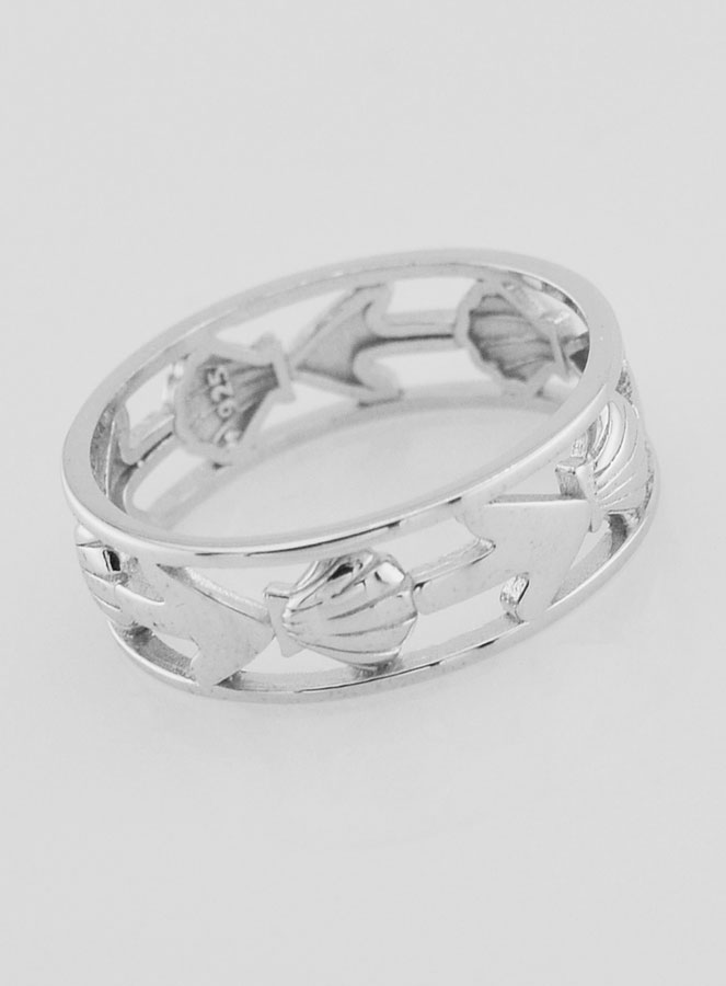 Anello Argento Traforato Conchiglia & Ancora - T22 (pic 3)