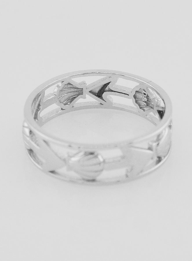 Anello Argento Traforato Conchiglia & Ancora - T24 (pic 4)