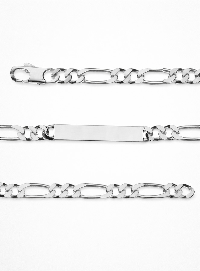 Braccialetto Uomo in Argento - Maglia Figaro 6mm (pic 1)