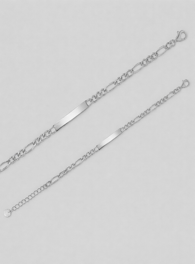 Braccialetto Uomo in Argento Rodiato - Maglia Figaro 6mm (pic 1)