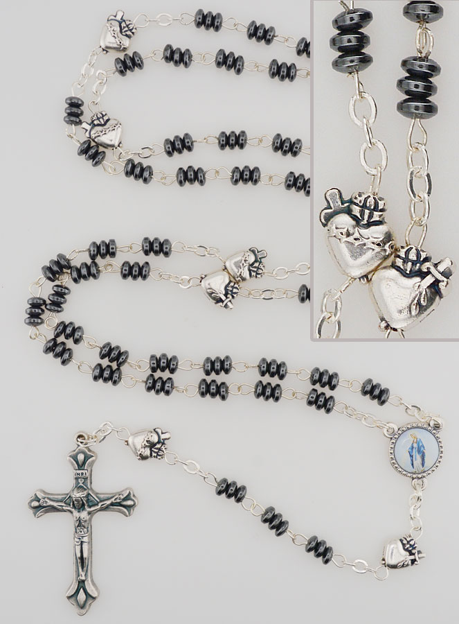 Rosario Vergine Miracolosa & Ex-voto - Ematite (pic 1)