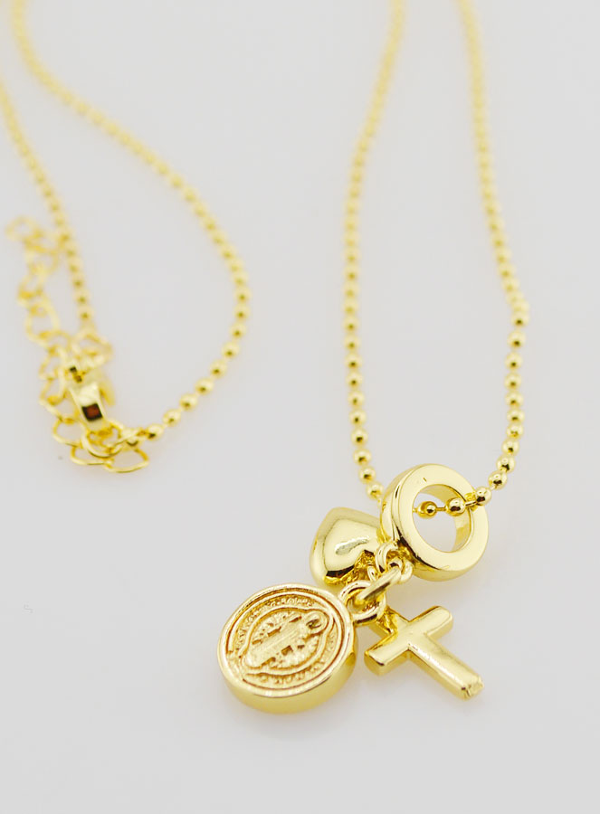 Collana Religiosa con 3 Ciondoli - 40cm (pic 3)