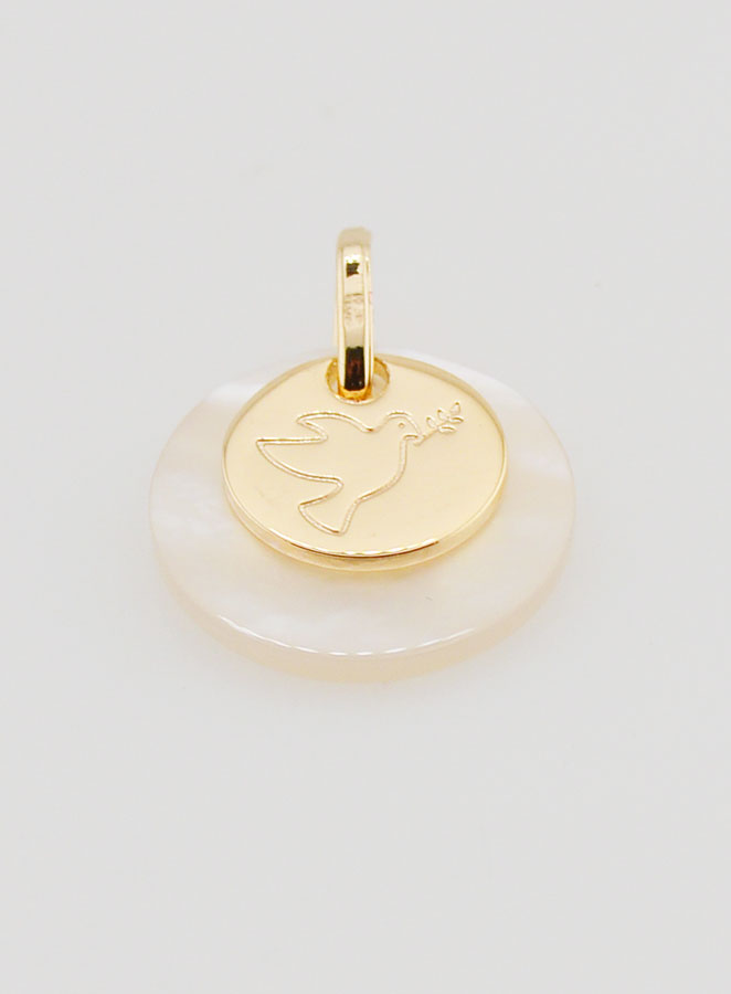 Medaglia Oro Placcato & Madreperla - Spirito Santo (pic 2)